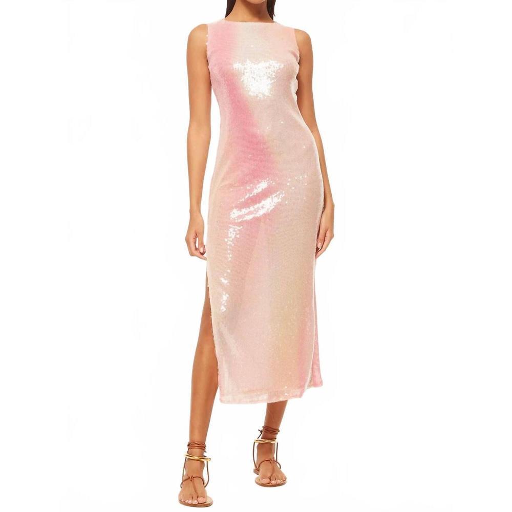 Misa Los Angeles Nakia sequin midi dress NEW women’s size XS pink event cocktail